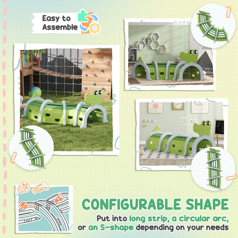 AIYAPLAY Kids Play Tunnel for Ages 3-6 Crawl and Climb, Crocodile Design