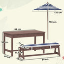 AIYAPLAY Kids Picnic Table, Wooden Kids Garden Furniture With Umbrella