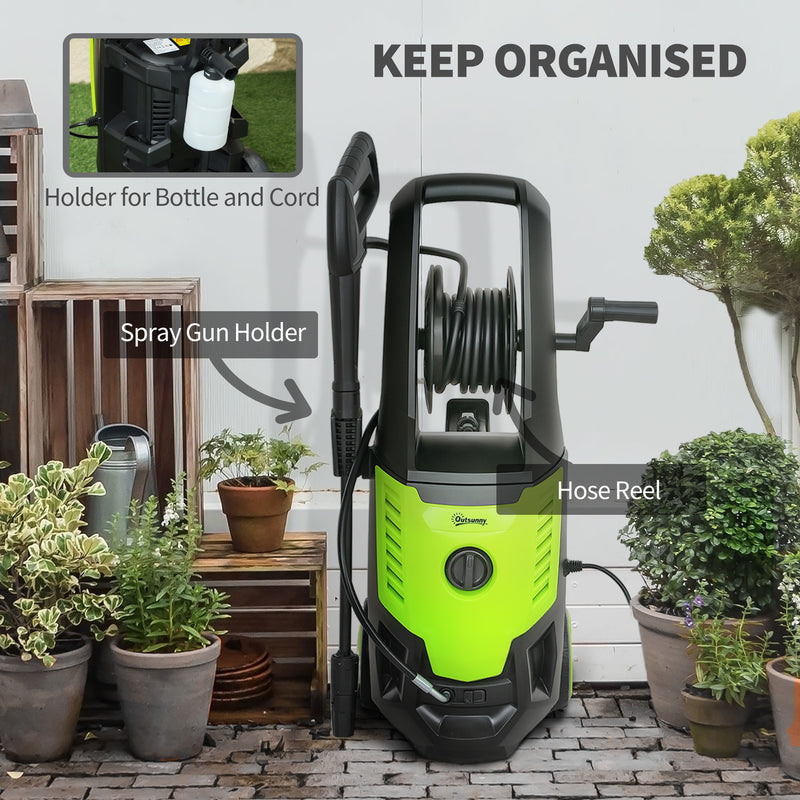 Outsunny 2200W Power Washer 170 Bar Pressure with Adjustable Nozzle