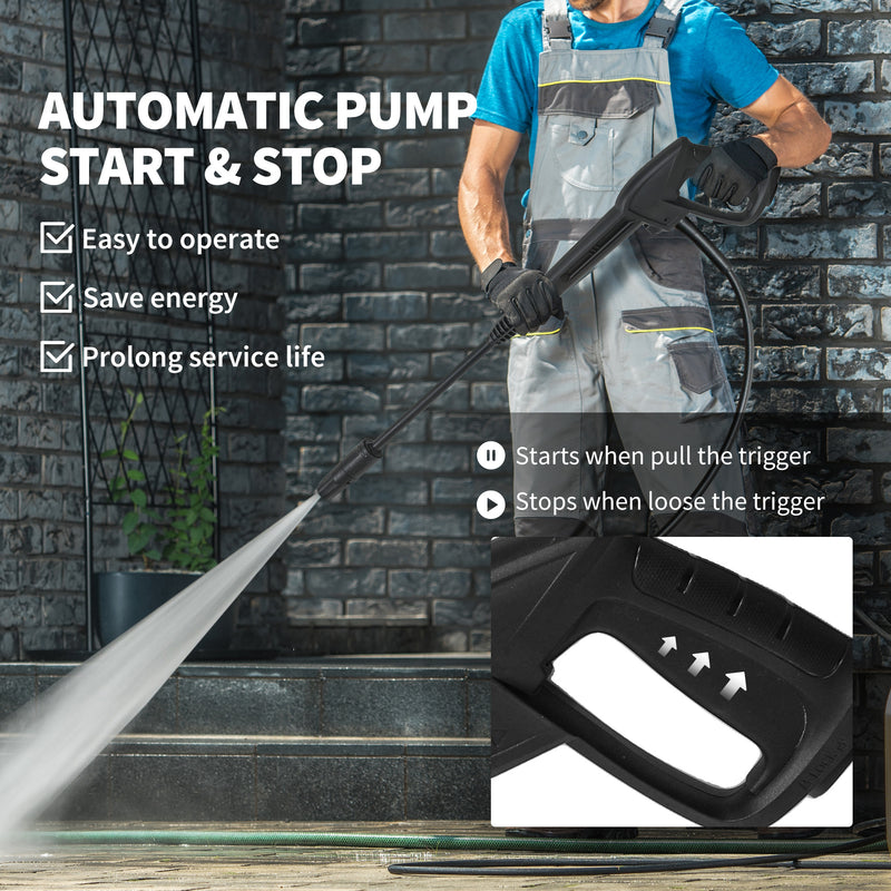 Outsunny 2200W Power Washer 170 Bar Pressure with Adjustable Nozzle
