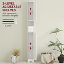 HOMCOM 20cm Slim Bathroom Storage Cabinet With Adjustable Shelves White