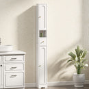 HOMCOM 20cm Slim Bathroom Storage Cabinet With Adjustable Shelves White