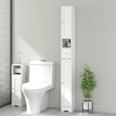 HOMCOM 20cm Slim Bathroom Storage Cabinet With Adjustable Shelves White