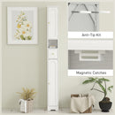 HOMCOM 20cm Slim Bathroom Storage Cabinet With Adjustable Shelves White