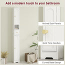 HOMCOM 20cm Slim Bathroom Storage Cabinet With Adjustable Shelves White