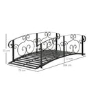 Outsunny 184cm Metal Arch Garden Garden Bridge, Black