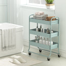 HOMCOM 3-Tier Storage Trolley, Storage Cart With Mesh Backets, Wheels