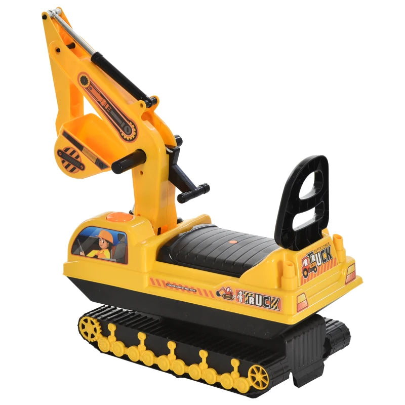 HOMCOM Kids Ride On Digger - Yellow