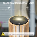 Outsunny Garden Solar Powered Lights Woven Wicker Lantern Auto On/Off, Beige