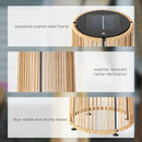 Outsunny Garden Solar Powered Lights Woven Wicker Lantern Auto On/Off, Beige