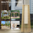Outsunny Garden Solar Powered Lights Woven Wicker Lantern Auto On/Off, Beige