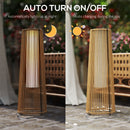 Outsunny Garden Solar Powered Lights Woven Wicker Lantern Auto On/Off, Beige