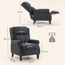 HOMCOM Recliner Armchair, Fabric Recliner Chair, Charcoal Grey