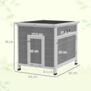 PawHut Wooden Duck House, Poultry Coop w/ Double Doors, Openable Roof, Grey