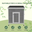 PawHut Wooden Duck House, Poultry Coop w/ Double Doors, Openable Roof, Grey
