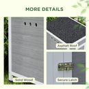 PawHut Wooden Duck House, Poultry Coop w/ Double Doors, Openable Roof, Grey