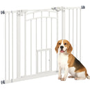 PawHut Pressure Fit Safety Gate, Dog Gate w/ Small Cat Door, 74-100cm Openings