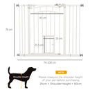 PawHut Pressure Fit Safety Gate, Dog Gate w/ Small Cat Door, 74-100cm Openings