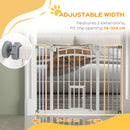 PawHut Pressure Fit Safety Gate, Dog Gate w/ Small Cat Door, 74-100cm Openings