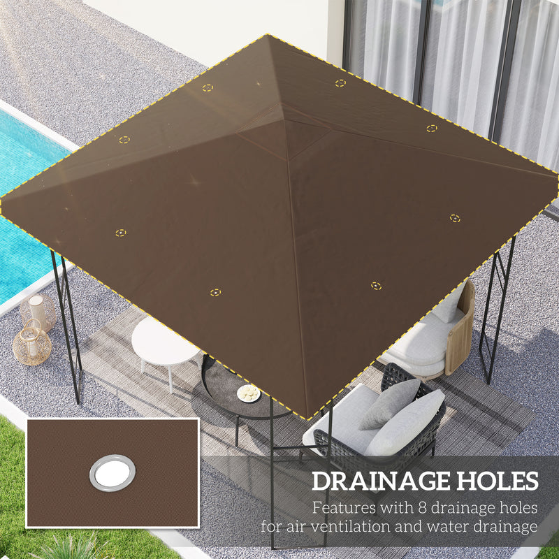 Outsunny 3 X 3(m) Gazebo Canopy Replacement Cover With Drain Holes