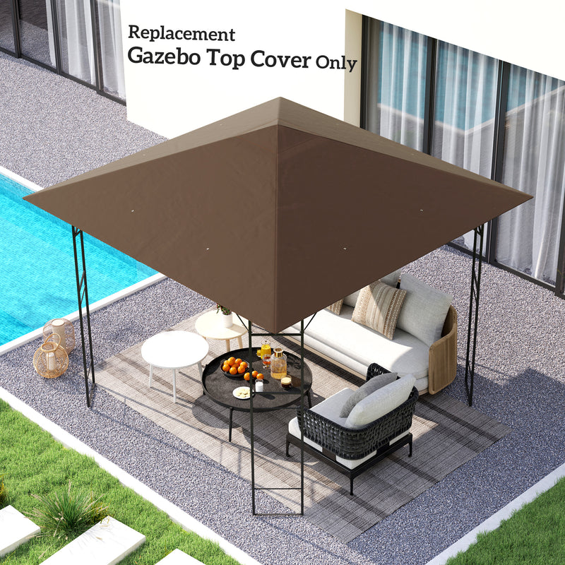 Outsunny 3 X 3(m) Gazebo Canopy Replacement Cover With Drain Holes