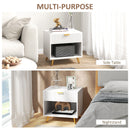 HOMCOM Small Table With Drawer, Open Compartment And Handle
