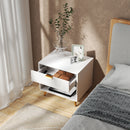 HOMCOM Small Table With Drawer, Open Compartment And Handle