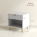 HOMCOM Small Table With Drawer, Open Compartment And Handle