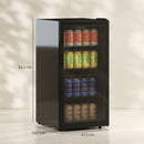 HOMCOM 93L Drinks Fridge, 115 Can Under Counter Freestanding Wine Fridge