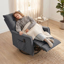 HOMCOM Massage Recliner Armchair, Swivel Rocking Recliner Chair, Dark Grey