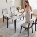 HOMCOM Dining Table For 4, Kitchen Table With Sintered Stone Tabletop, White
