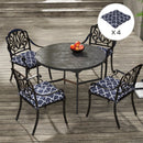 Outsunny Set of 4 Outdoor Seat Cushion with Ties, for Garden Furniture, Grey