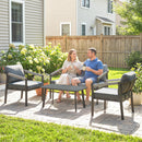 Outsunny 4 Seater Aluminium Garden Furniture Set, Outdoor Patio Furniture