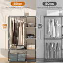HOMCOM Open Portable Wardrobe, Clothes Rack with 8 Shelves, Light Grey