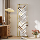 HOMCOM 10 Tier Tree Bookshelf Modern Tall Bookcase White Gold Tone