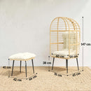 Outsunny Standing Egg Chair Lounge Chair with Footstool, Cushion, Beige