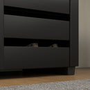 HOMCOM Shoe Storage Cabinet with Slatted Doors for 15 Pairs of Shoes Black