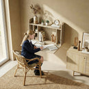 HOMCOM Wall Mounted Table w/ Space Saving Storage Compartments, Oak