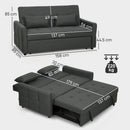 HOMCOM 2 Seater Sofa Bed, Convertible Pull Out Bed Settee, Charcoal Grey