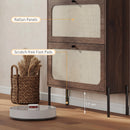 HOMCOM Boho Narrow Shoe Cabinet, Shoe Rack with 2 Flip Drawers, Dark Brown