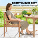 Outsunny Garden Dining Set, Round Table and Chairs w/ Parasol Hole, Natural