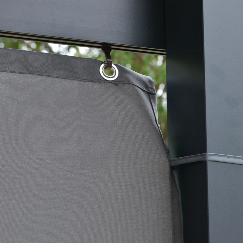 Outsunny Outdoor Lean to Pergola Gazebo 4 x 3m - Grey