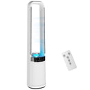 HOMCOM Bladeless Tower Fan With Oscillating, LED Lights, 3 Speeds, White