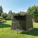 Outsunny Pop Up Gazebo Waterproof With Awning 2 X 2 M Army Green