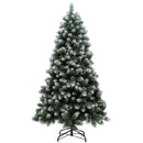 HOMCOM 6ft Artificial Pine Christmas Tree With Pinecones, Steel Base