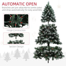 HOMCOM 6ft Artificial Pine Christmas Tree With Pinecones, Steel Base