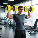 HOMCOM Adjustable 20KGS Barbell & Dumbbell Set for Home Gym, Yellow