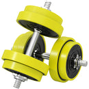 HOMCOM Adjustable 20KGS Barbell & Dumbbell Set for Home Gym, Yellow