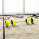 HOMCOM Adjustable 20KGS Barbell & Dumbbell Set for Home Gym, Yellow
