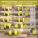 HOMCOM Adjustable 20KGS Barbell & Dumbbell Set for Home Gym, Yellow